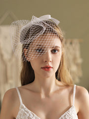 Bridal Veil Featuring a Satin Bow Knot
