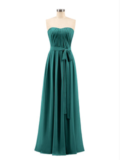 Straplesses Chiffon Maxi Dresses with Bow Plum