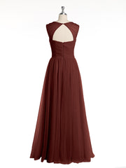 Long Tulle Dress with Beaded Straps Terracotta