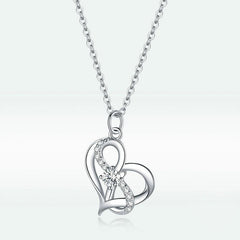 Silver Infinity Heart Necklaces Birthday Gifts