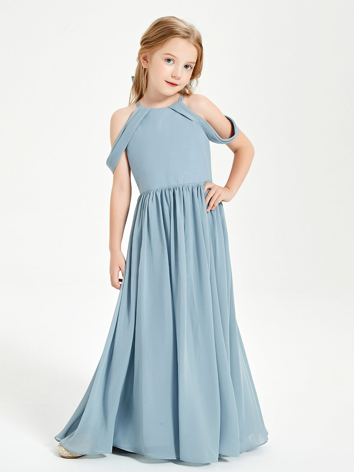 princess polly baby blue dress Charming Lace Applique Scoop 3/4 Sleeves Junior Bridesmaid Dresses   Ballbella