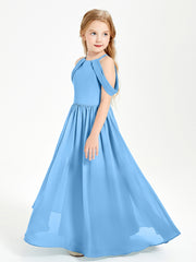 Dreamy Off the Shoulder Bridesmaid Gown for Junior Blue