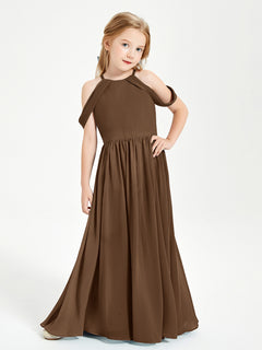 Dreamy Off the Shoulder Bridesmaid Gown for Junior Brown