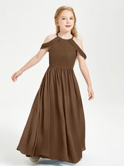 Dreamy Off the Shoulder Bridesmaid Gown for Junior Brown