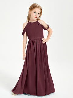 Dreamy Off the Shoulder Bridesmaid Gown for Junior Cabernet