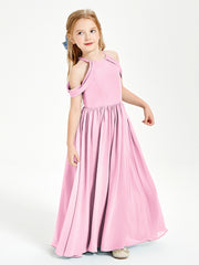 Dreamy Off the Shoulder Bridesmaid Gown for Junior Candy Pink