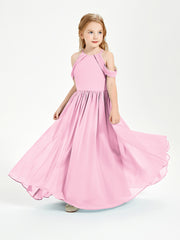 Dreamy Off the Shoulder Bridesmaid Gown for Junior Candy Pink
