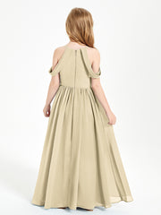 Dreamy Off the Shoulder Bridesmaid Gown for Junior Champagne