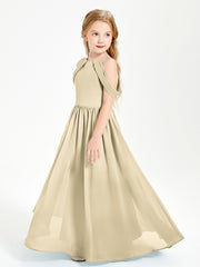 Dreamy Off the Shoulder Bridesmaid Gown for Junior Champagne