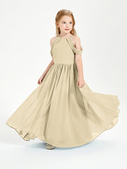 Dreamy Off the Shoulder Bridesmaid Gown for Junior Champagne