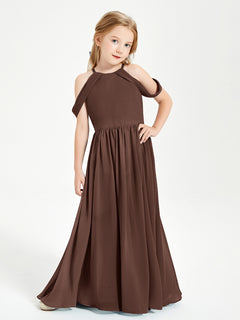 Dreamy Off the Shoulder Bridesmaid Gown for Junior Chocolate