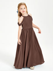 Dreamy Off the Shoulder Bridesmaid Gown for Junior Chocolate
