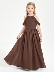 Dreamy Off the Shoulder Bridesmaid Gown for Junior Chocolate