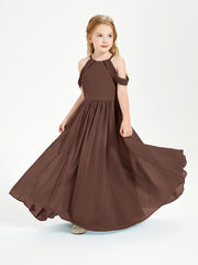 Dreamy Off the Shoulder Bridesmaid Gown for Junior Chocolate