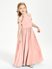 Dreamy Off the Shoulder Bridesmaid Gown for Junior Coral