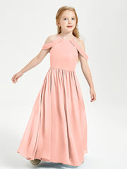 Dreamy Off the Shoulder Bridesmaid Gown for Junior Coral