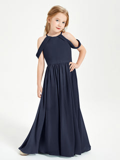 Dreamy Off the Shoulder Bridesmaid Gown for Junior Dark Navy