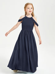 Dreamy Off the Shoulder Bridesmaid Gown for Junior Dark Navy