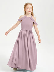 Dreamy Off the Shoulder Bridesmaid Gown for Junior Dusk
