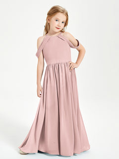 Dreamy Off the Shoulder Bridesmaid Gown for Junior Dusty Rose