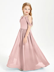 Dreamy Off the Shoulder Bridesmaid Gown for Junior Dusty Rose