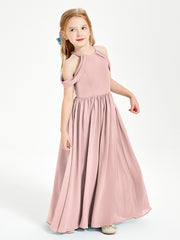 Dreamy Off the Shoulder Bridesmaid Gown for Junior Dusty Rose