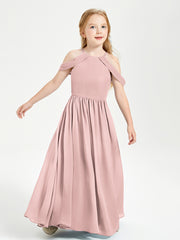 Dreamy Off the Shoulder Bridesmaid Gown for Junior Dusty Rose