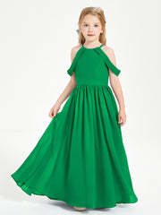 Dreamy Off the Shoulder Bridesmaid Gown for Junior Emerald