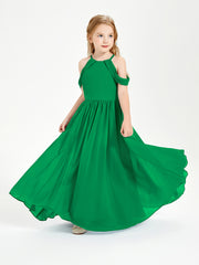 Dreamy Off the Shoulder Bridesmaid Gown for Junior Emerald