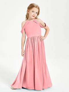 Dreamy Off the Shoulder Bridesmaid Gown for Junior Flamingo