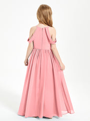Dreamy Off the Shoulder Bridesmaid Gown for Junior Flamingo