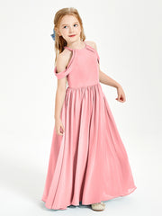 Dreamy Off the Shoulder Bridesmaid Gown for Junior Flamingo
