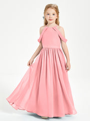 Dreamy Off the Shoulder Bridesmaid Gown for Junior Flamingo
