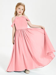 Dreamy Off the Shoulder Bridesmaid Gown for Junior Flamingo