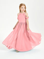 Dreamy Off the Shoulder Bridesmaid Gown for Junior Flamingo