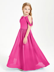 Dreamy Off the Shoulder Bridesmaid Gown for Junior Fuchsia