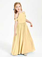 Dreamy Off the Shoulder Bridesmaid Gown for Junior Gold