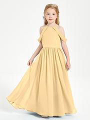 Dreamy Off the Shoulder Bridesmaid Gown for Junior Gold