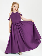 Dreamy Off the Shoulder Bridesmaid Gown for Junior Grape
