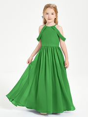 Dreamy Off the Shoulder Bridesmaid Gown for Junior Green