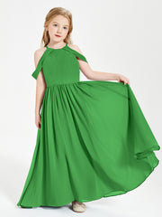 Dreamy Off the Shoulder Bridesmaid Gown for Junior Green