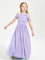 Dreamy Off the Shoulder Bridesmaid Gown for Junior Lilac