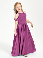 Dreamy Off the Shoulder Bridesmaid Gown for Junior Orchid