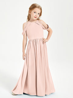 Dreamy Off the Shoulder Bridesmaid Gown for Junior Pearl Pink