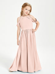 Dreamy Off the Shoulder Bridesmaid Gown for Junior Pearl Pink