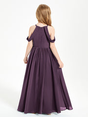 Dreamy Off the Shoulder Bridesmaid Gown for Junior Plum