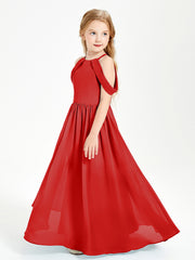 Dreamy Off the Shoulder Bridesmaid Gown for Junior Red