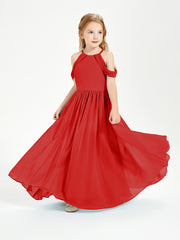 Dreamy Off the Shoulder Bridesmaid Gown for Junior Red