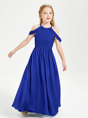 Dreamy Off the Shoulder Bridesmaid Gown for Junior Royal Blue
