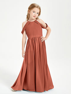 Dreamy Off the Shoulder Bridesmaid Gown for Junior Rust